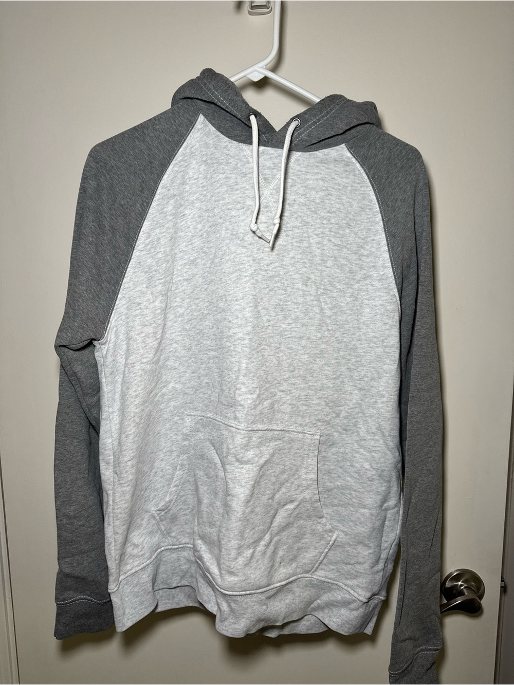 Old Navy Two-Tone Gray Raglan Pullover Hoodie